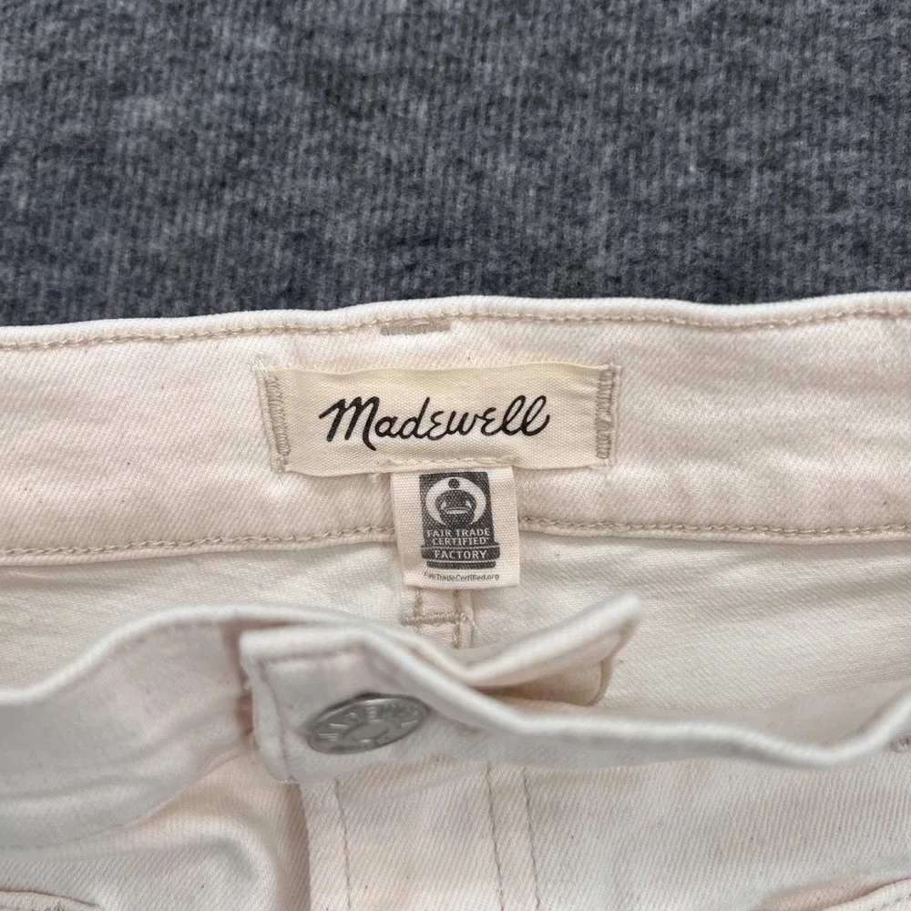 Madewell Perfect Vintage Wide Leg Jeans Cream Off White High Rise Denim Size 27